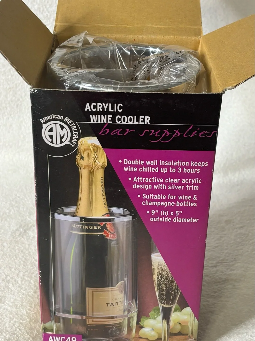 Clear Acrylic Wine Cooler - Clear